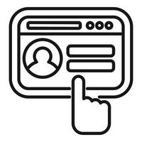 User filling online form with personal data vector