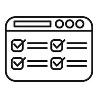 Online survey being filled out with check marks vector