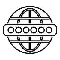 Globe with loading bar showing progress of downloading vector