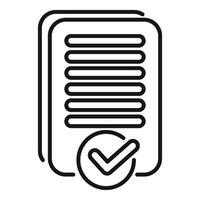Validating document with checkmark icon representing successful verification vector