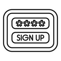 Sign up window with password showing secure login for website or app vector