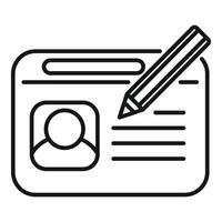 Hr manager taking notes on employee profile with pencil vector