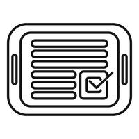Online survey being filled out on a tablet vector