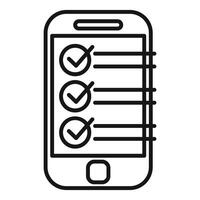 Smartphone showing checklist with checked boxes for task management vector