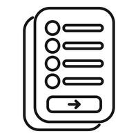 Online survey form showing checkboxes and next button vector
