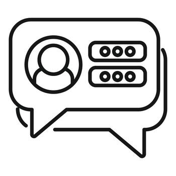 Speech bubble showing user entering password, login icon vector