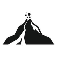 Volcano erupting with ash cloud and lava flowing down its side vector