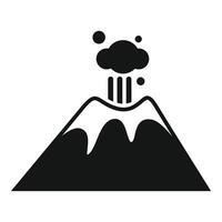 Black volcano erupting with smoke and lava vector