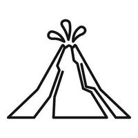 Simple line drawing of an erupting volcano vector