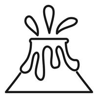 Simple outline icon of a volcano erupting lava vector