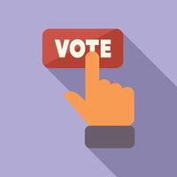 Hand pressing vote button online voting concept vector
