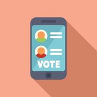 Smartphone showing online voting app with two candidates vector