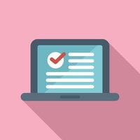 Laptop showing checklist with check mark for task management and online survey vector