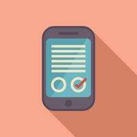 Smartphone showing a checklist with one item checked off vector