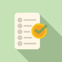 Checklist with approved checkmark icon for task management and completion vector