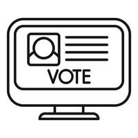 Online voting platform displaying candidate profile and vote button vector