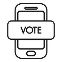 Smartphone showing vote button for online voting system vector