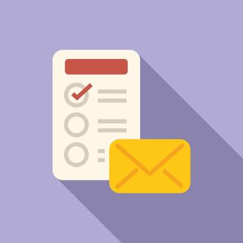 Marketing manager sending newsletter with checklist icon vector