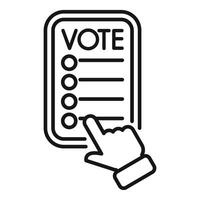 Voter selecting candidate during online voting process vector
