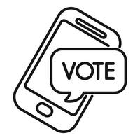 Smartphone showing vote speech bubble for online voting vector