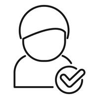 Businessman with checked icon showing successful validation vector