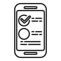 Online survey form showing on smartphone screen for voting or feedback vector