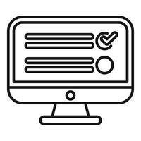 Computer showing online survey for customer feedback vector