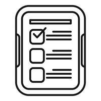 Online survey being filled out on tablet computer vector