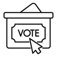 Online voting campaign poster with cursor clicking vote button vector