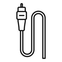 Audio cable jack with wire forming a loop icon vector