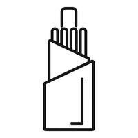 Fiber optic cable box icon, optical wire containing many strands of glass fibers for transmitting data as light pulses vector