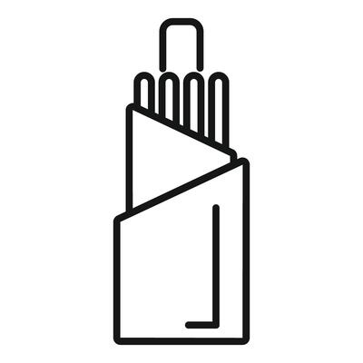 Fiber optic cable box icon, optical wire containing many strands of glass fibers for transmitting data as light pulses