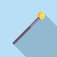 Fire starter icon depicting ignition process with long shadow vector