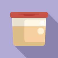 Plastic container keeping leftovers fresh for later vector