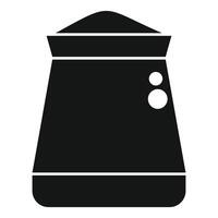Electric coffee grinder with full container standing on the table vector