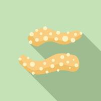 Sea cucumber lying on ocean floor with long shadow vector