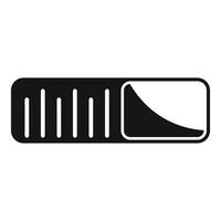 Black loading bar icon showing progress increasing vector