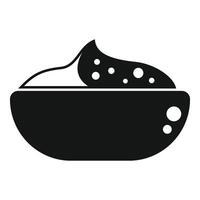 Bowl overflowing with delicious chocolate chip cookie dough icon vector