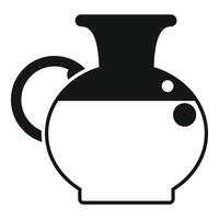 Black and white jug with handle containing liquid icon vector