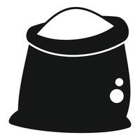 Full sack of flour with patches standing on white background vector
