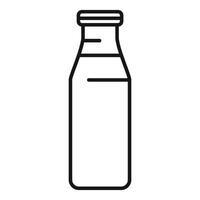 Bottle with liquid showing inside simple black line icon vector