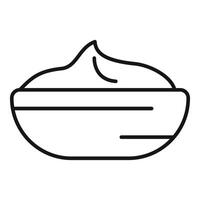 Bowl of sauce dip cream cheese butter spreading icon vector