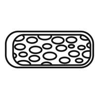 Salami stick icon showing pork product with fat vector