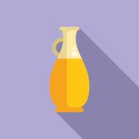 Glass jug containing freshly squeezed orange juice with long shadow vector