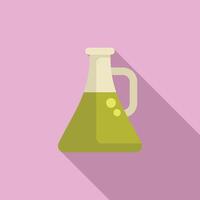 Chemical flask containing green liquid bubbling in a laboratory setting vector