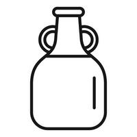Big bottle with handles line icon, wine container symbol vector