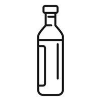 Glass water bottle with cork lid showing minimalist design vector