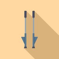 Pair of jumping stilts standing tall on yellow background vector