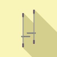 Two jumping stilts casting a long shadow on a yellow background vector