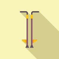 Pair of jumping stilts standing up with long shadow vector